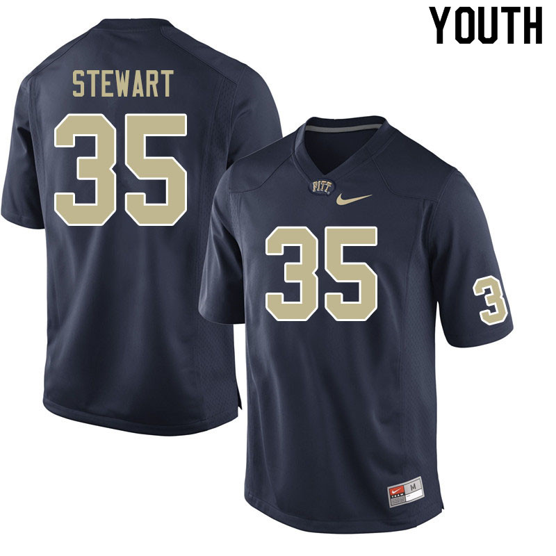 Youth #35 Isaiah Stewart Pitt Panthers College Football Jerseys Sale-Navy